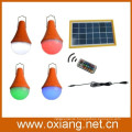 multi color changing 3W solar led light bulb with remote controller